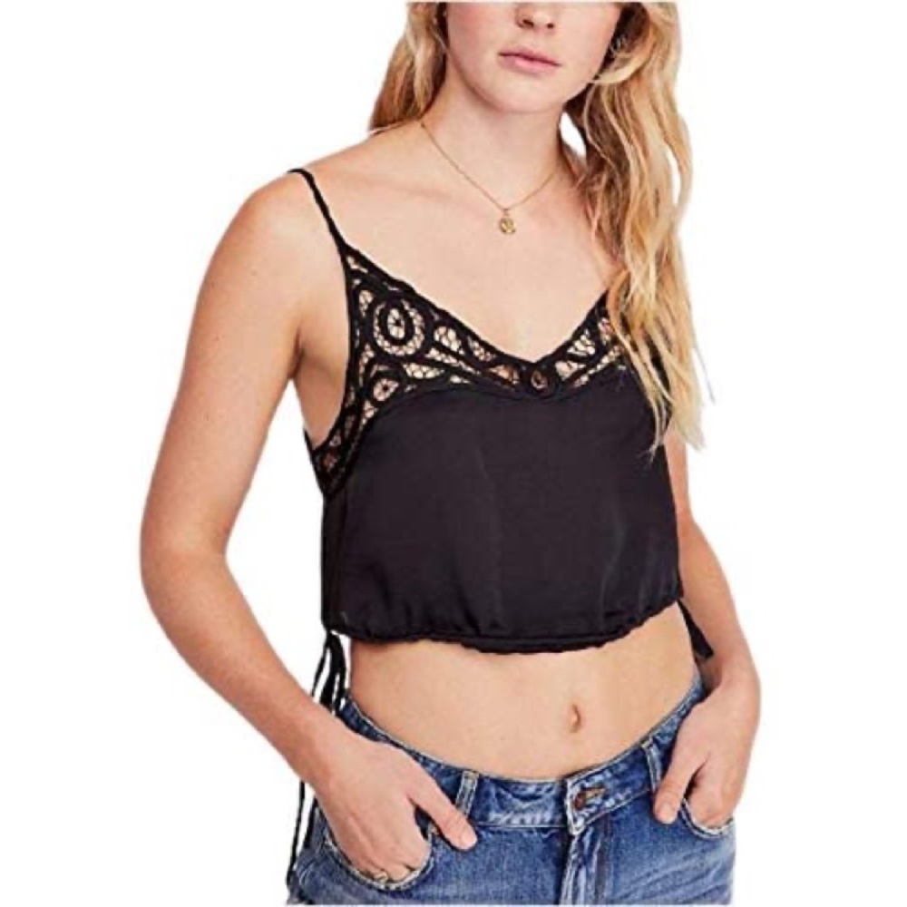Free People Blouson Brami black camisole top